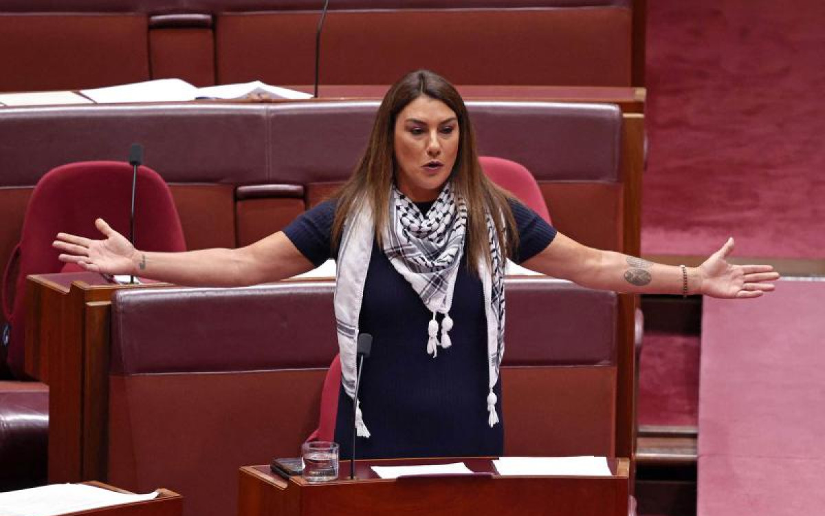 Australian Senator holds pro-Palestine speech while wearing keffiyeh and ‘Stop the Genocide’ shirt