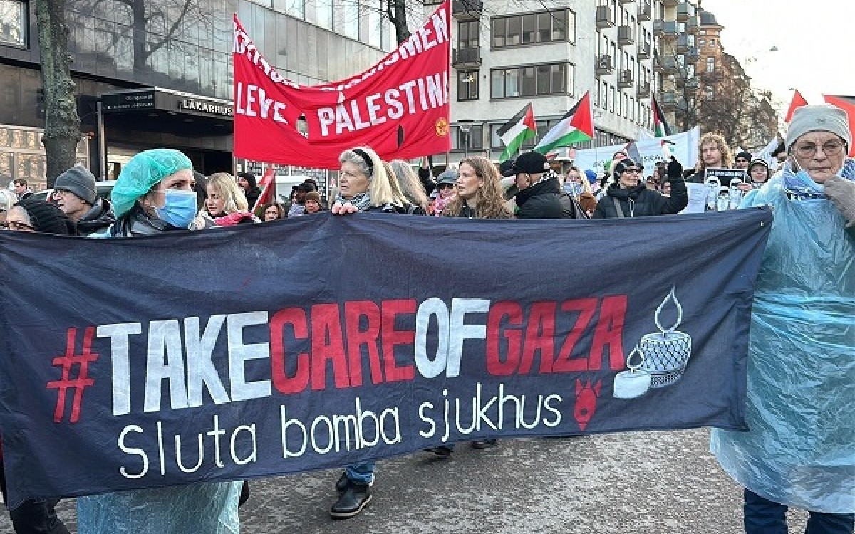 Swedish protesters denounce Israel’s violation of Gaza ceasefire
