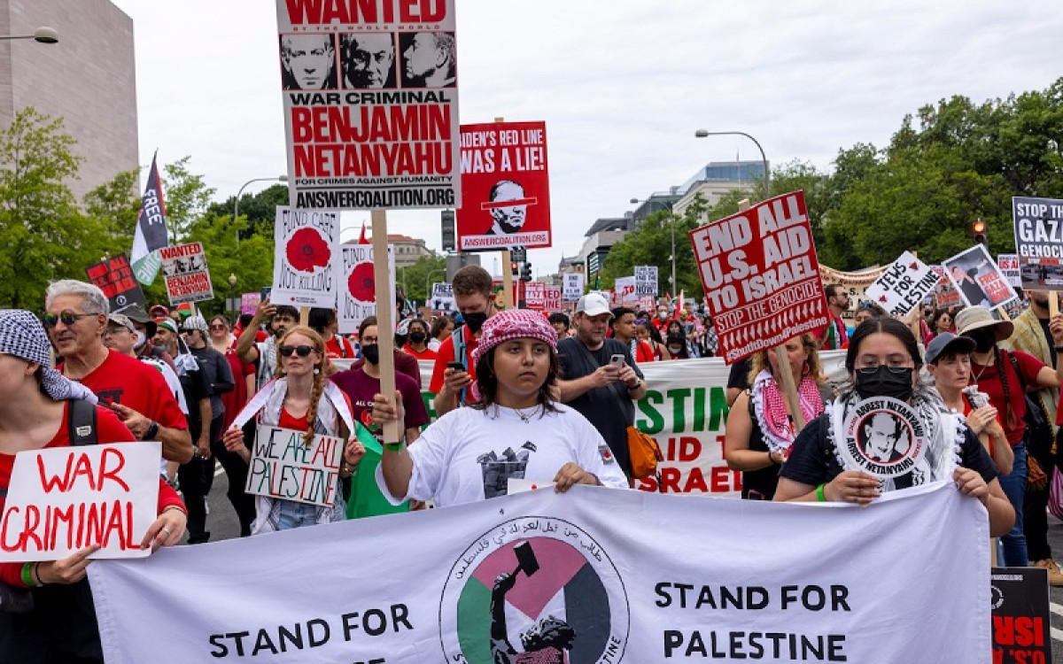 Pro-Palestine activists protest against Netanyahu’s speech at US Congress
